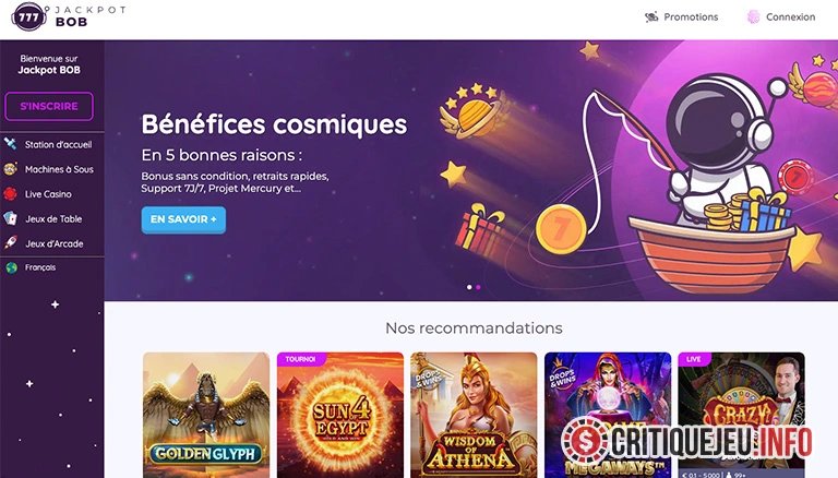 Découvrez les Grands Jeux de Jackpot Bob Casino en Ligne France - aperçu